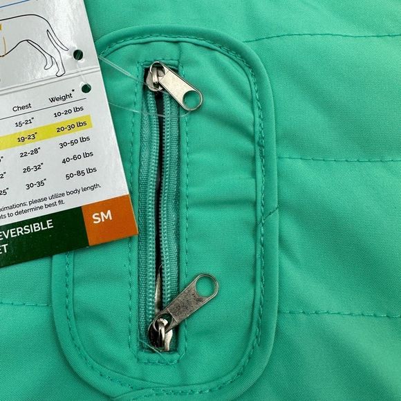 NWT!! Furhaven Reversible Reflective Puffer Jacket, Washable, Mint, Small - Picture 7 of 12